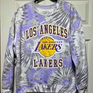 Hybrid Apparel Women's XL Los Angeles Lakers tiedyed crewneck sweatshirt